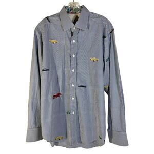 Robert Graham Car Collection Embroidered Cars Shirt Size L Men’s button front